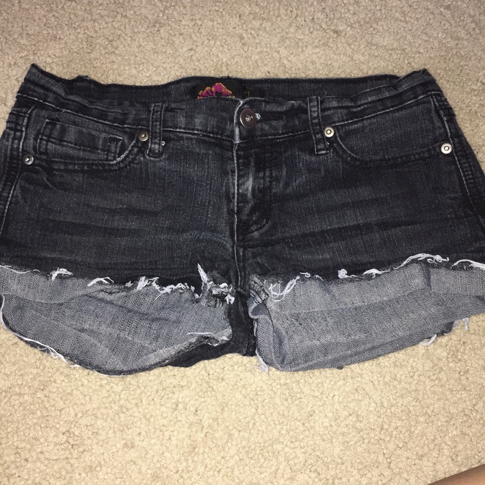 Black jean shorts